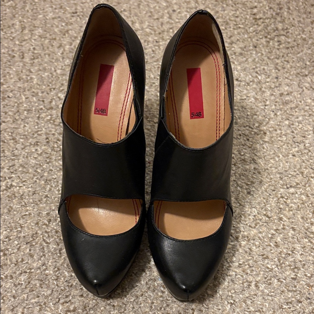 Chic Black Leather Heels
